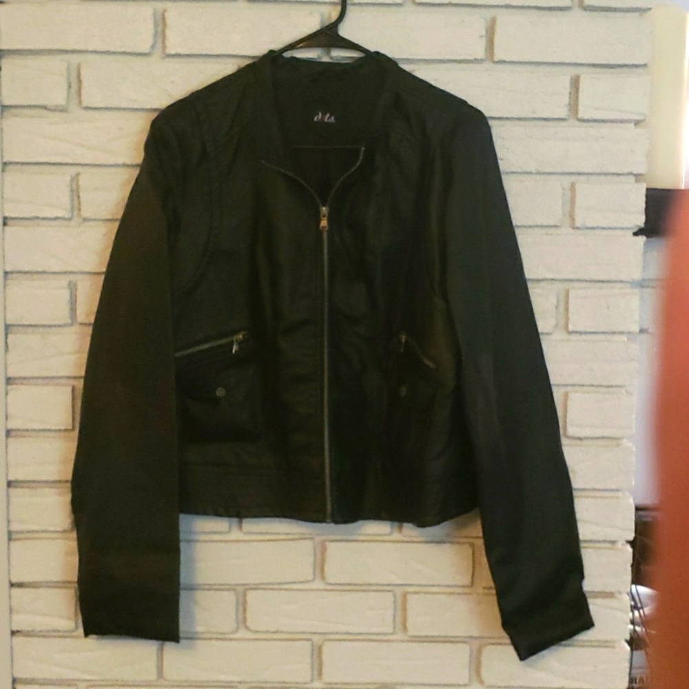 Dots Large pleather motorcycle jacket